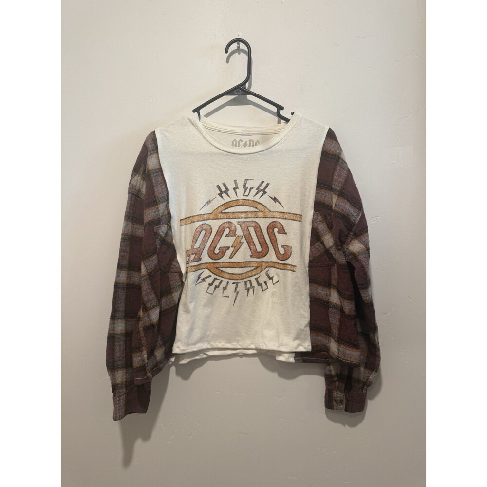 Reworked Upcycle Grunge Oversize AC/DC Top M/L